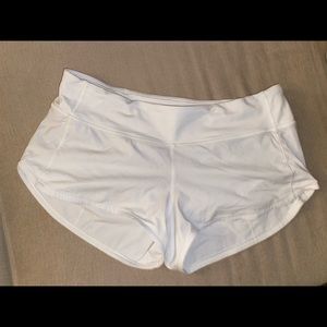 Lululemon white speed up shorts